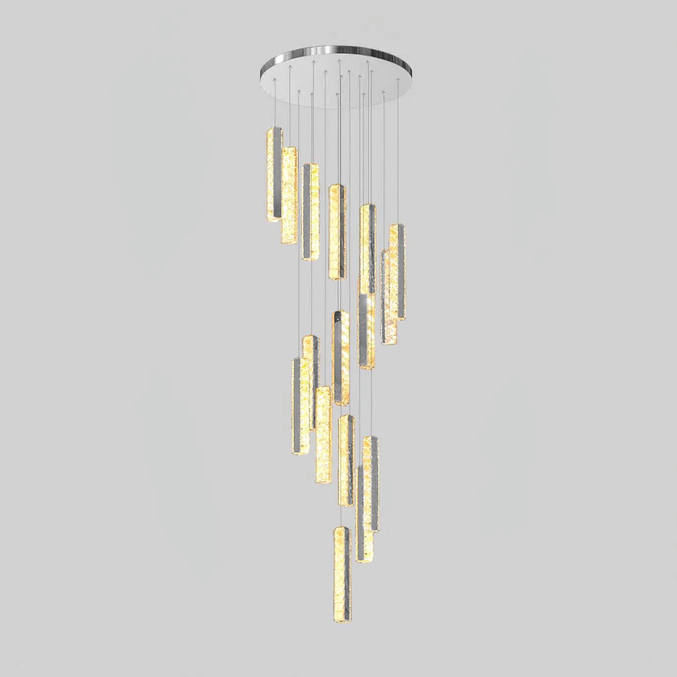 Lustra Lustre Villa Forci Suspension Argentée Moderne