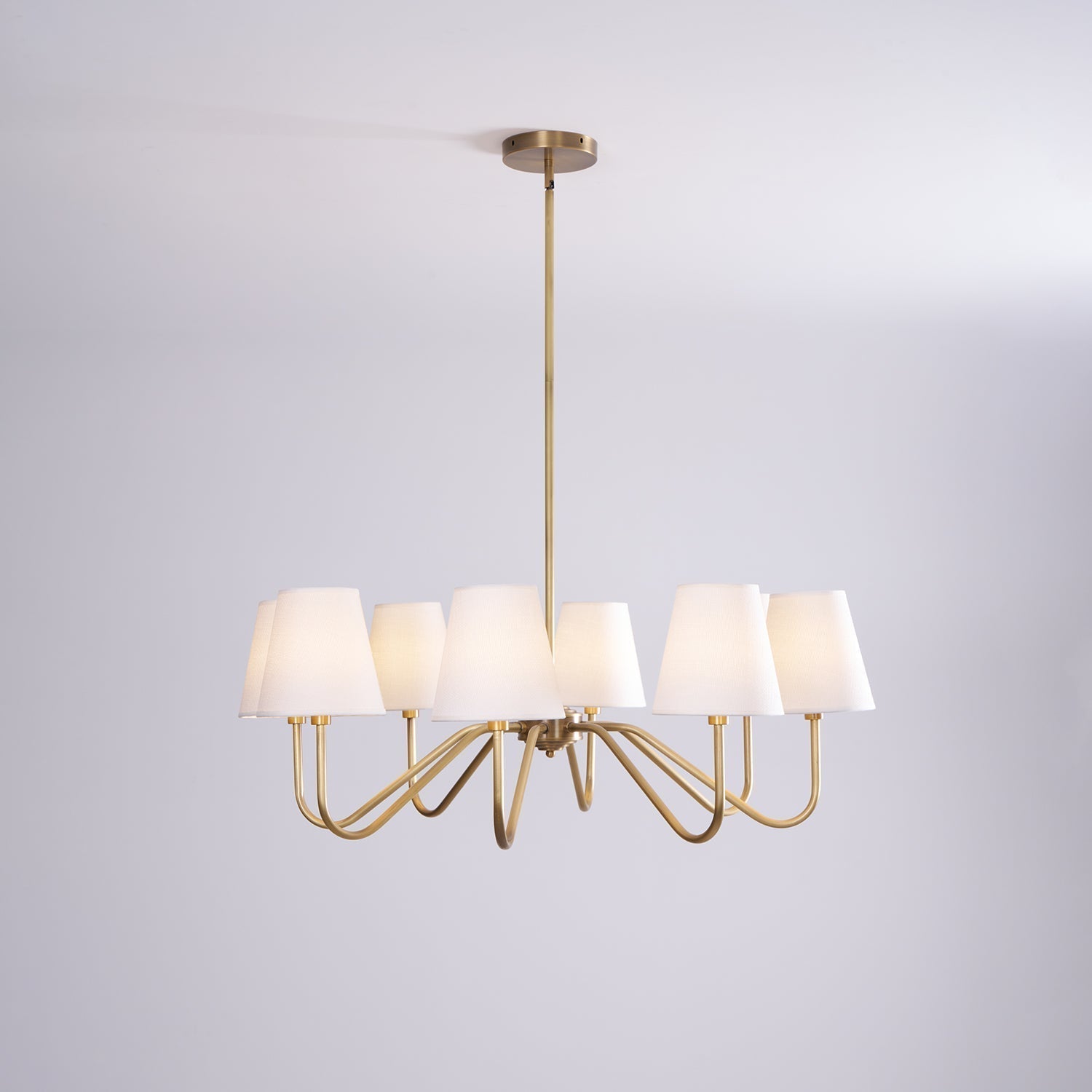 Viraean Lustre Industriel Vintage en Laiton et Tissu