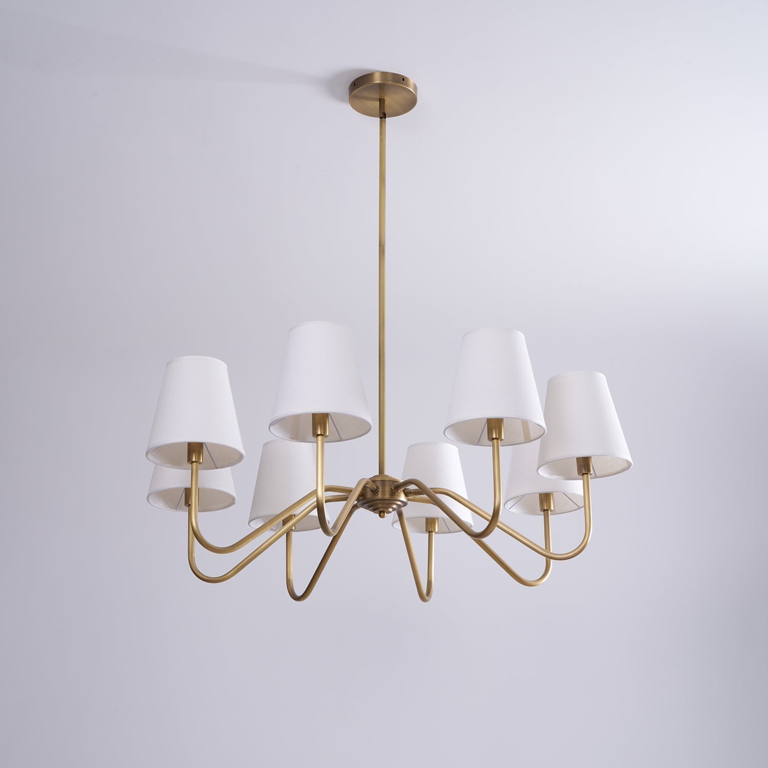 Viraean Lustre Industriel Vintage en Laiton et Tissu