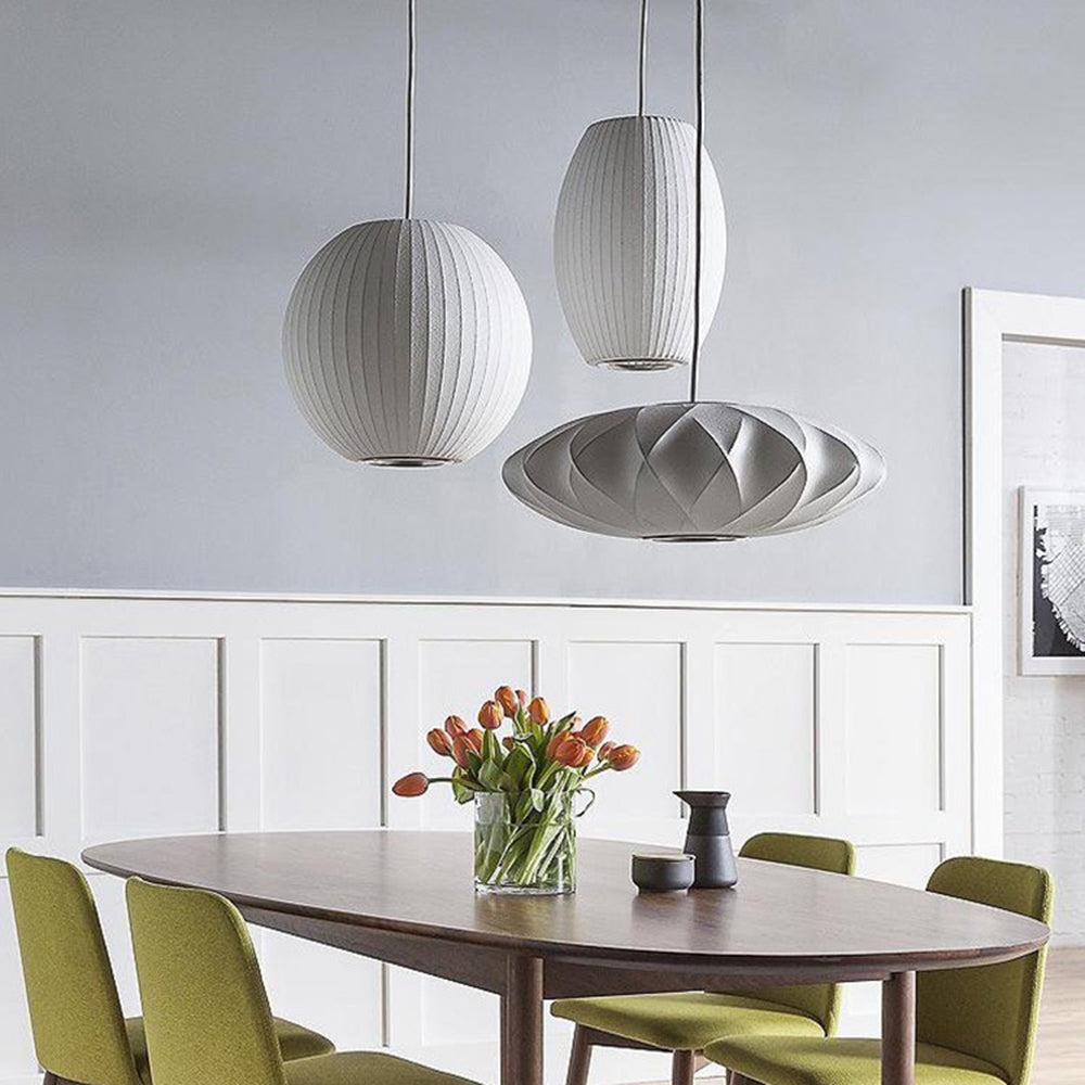 Etrio Suspension Vintage. Métal/Tissu. Blanc. Bar