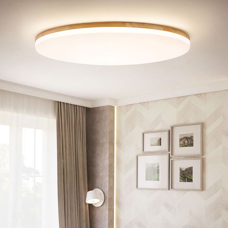 Eilo Plafonnier LED Grande Rond Moderne Bois