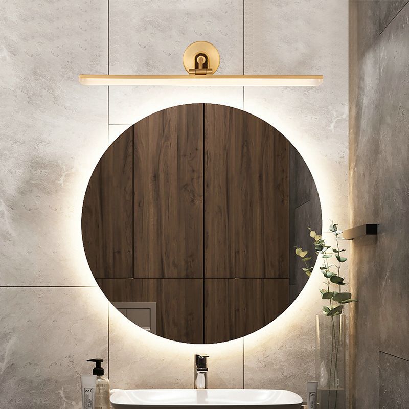 Arisha Applique Murale Linéaire Moderne, Métal/Acrylique, Noir/Laiton, Salle de Bain