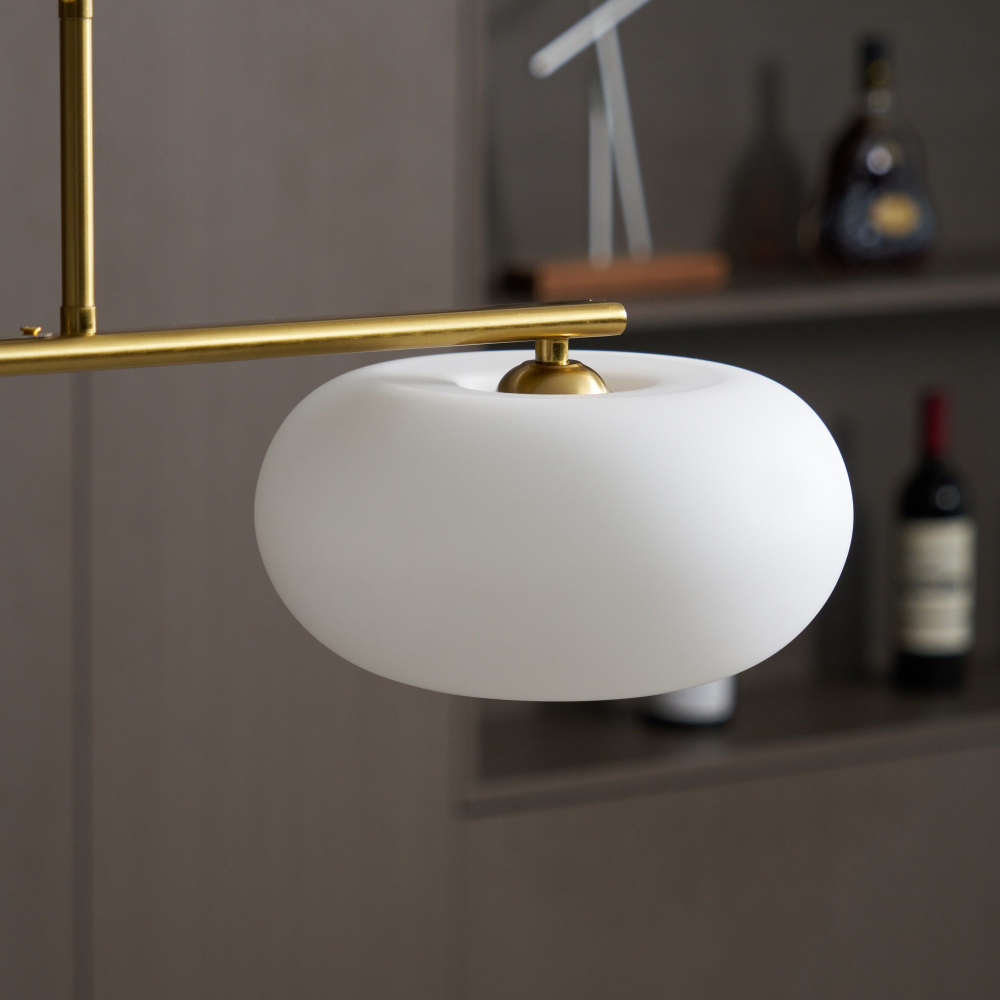 Lustra Suspension Lampe Linéaire à 3 Lumières en Forme de Globe