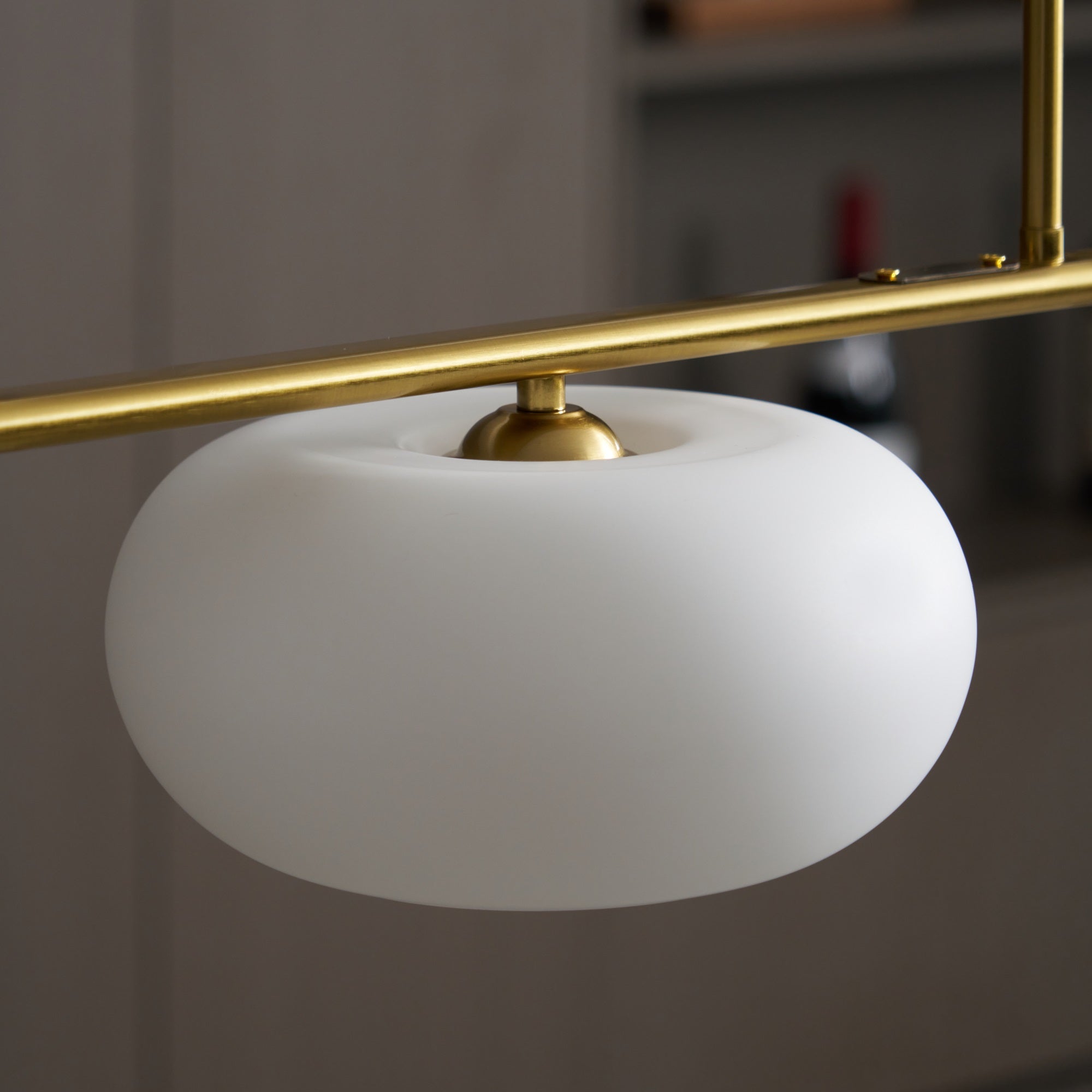 Lustra Suspension Lampe Linéaire à 3 Lumières en Forme de Globe