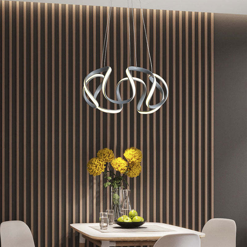 Clyra Suspension Linéaire Moderne Doré/Café/Gris. Salon
