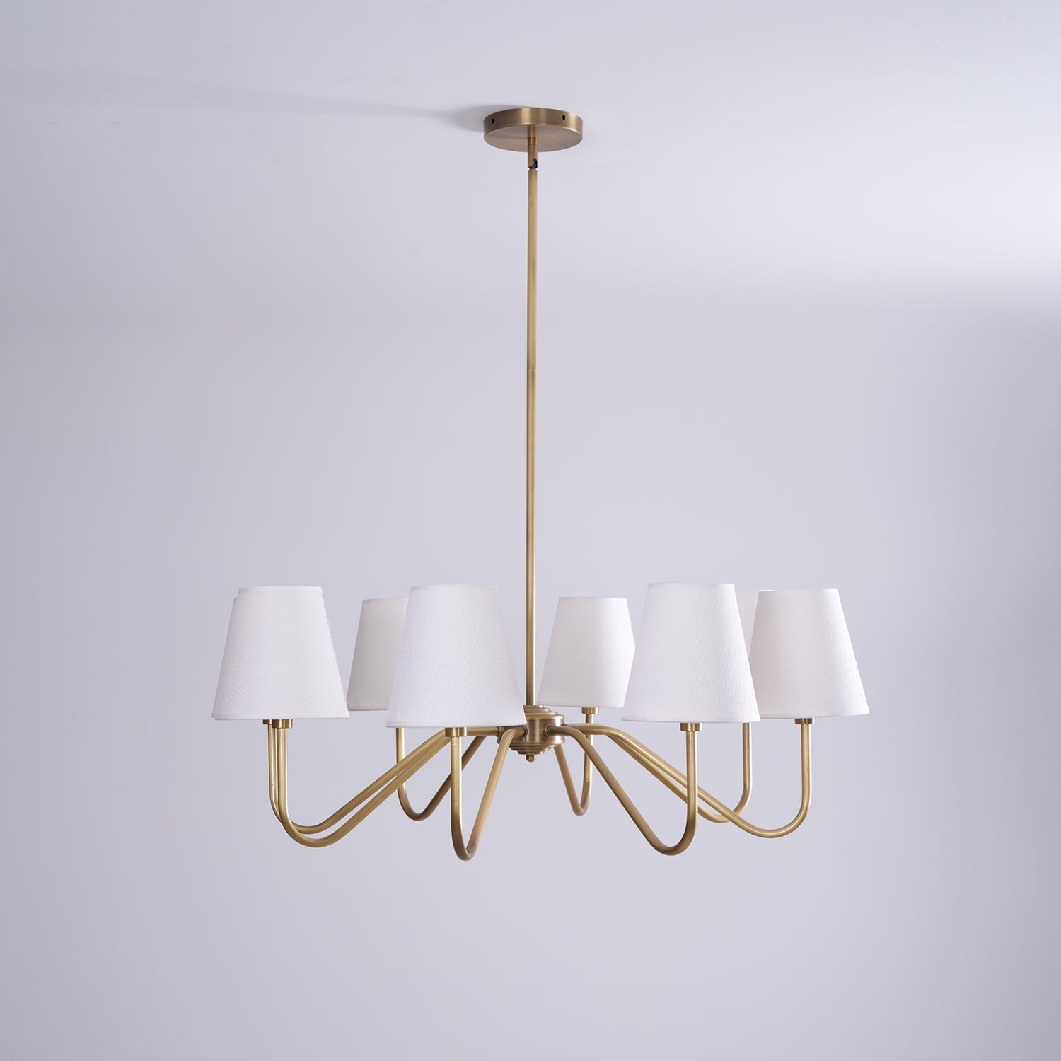 Viraean Lustre Industriel Vintage en Laiton et Tissu