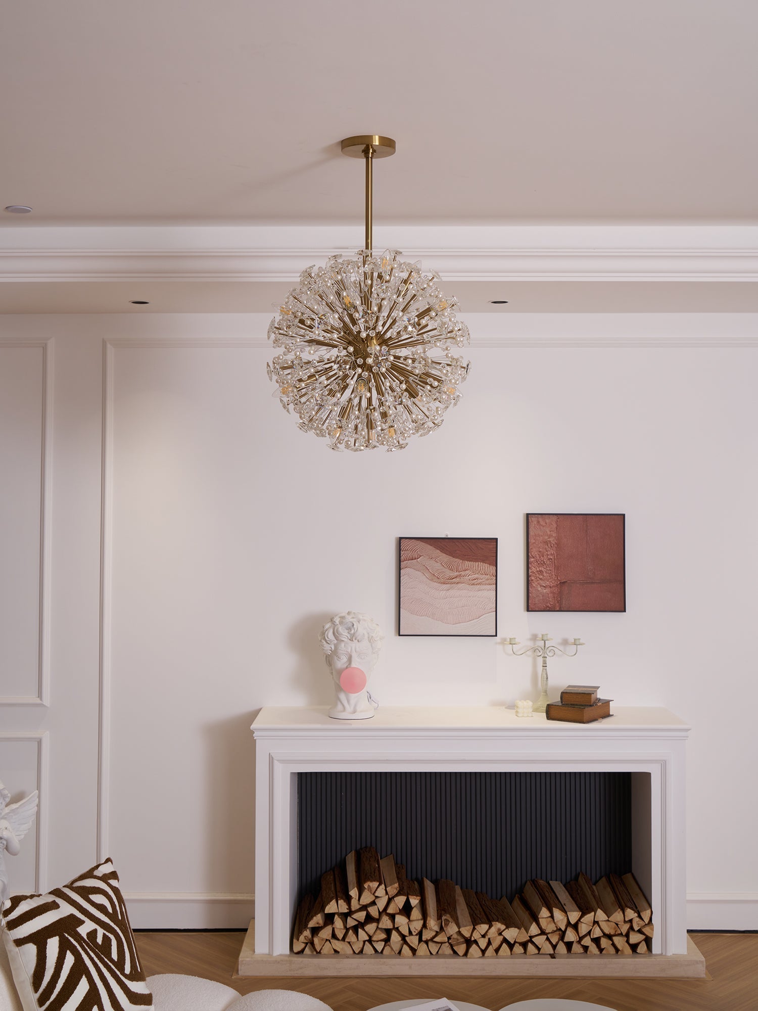 Aurora Lustre de Luxe en Métal Doré