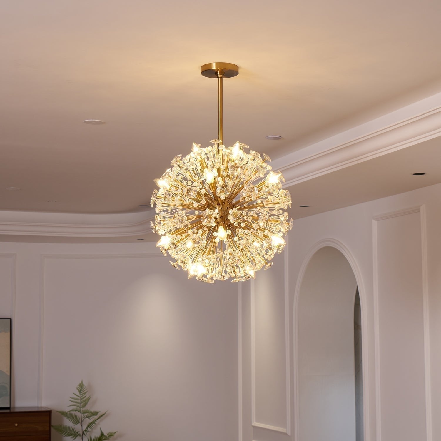 Aurora Lustre de Luxe en Métal Doré