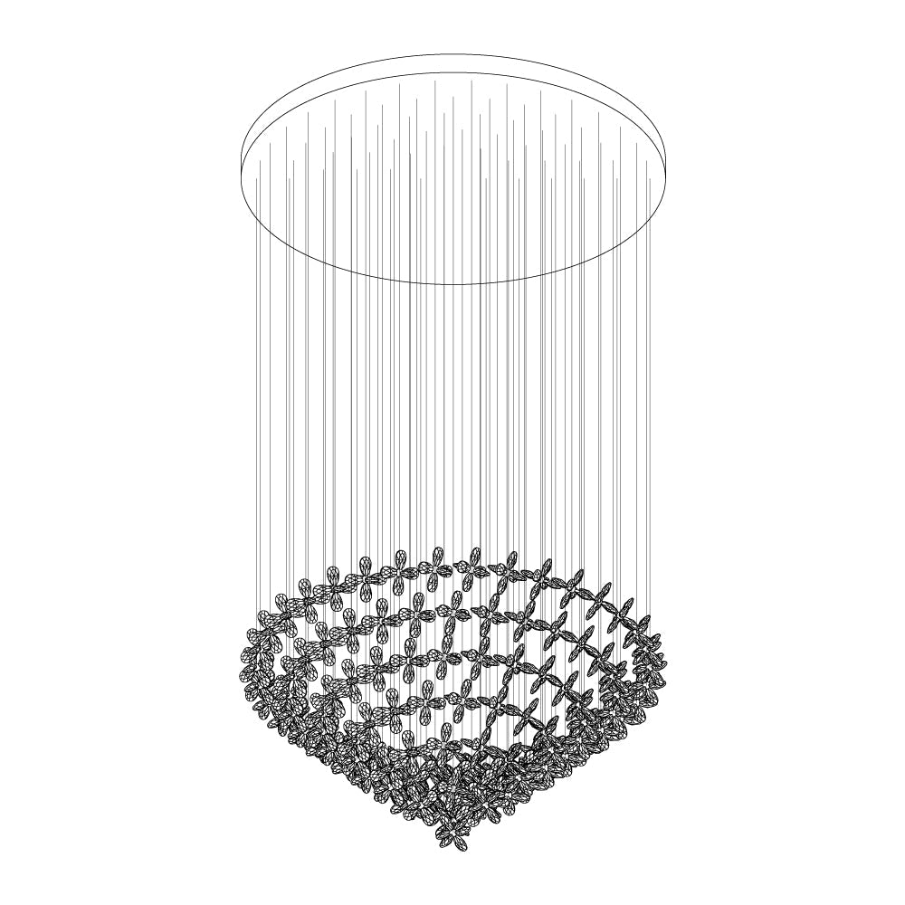 Lustra Lustre Cristal Papillon Bouquet Floral