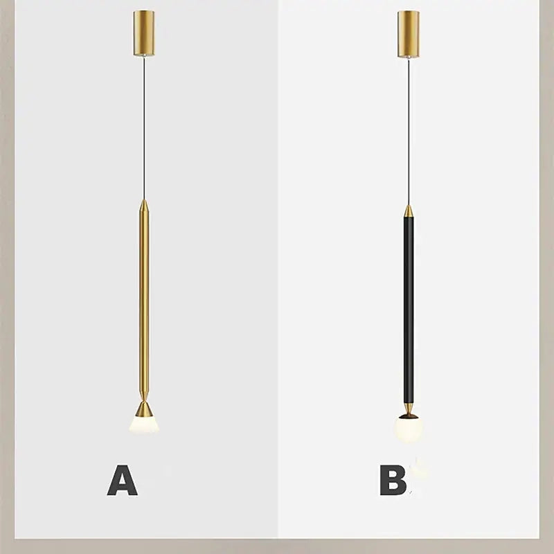 Auri Suspension Cylindre Simple. Métal/Verre. Noir/Doré. Salon