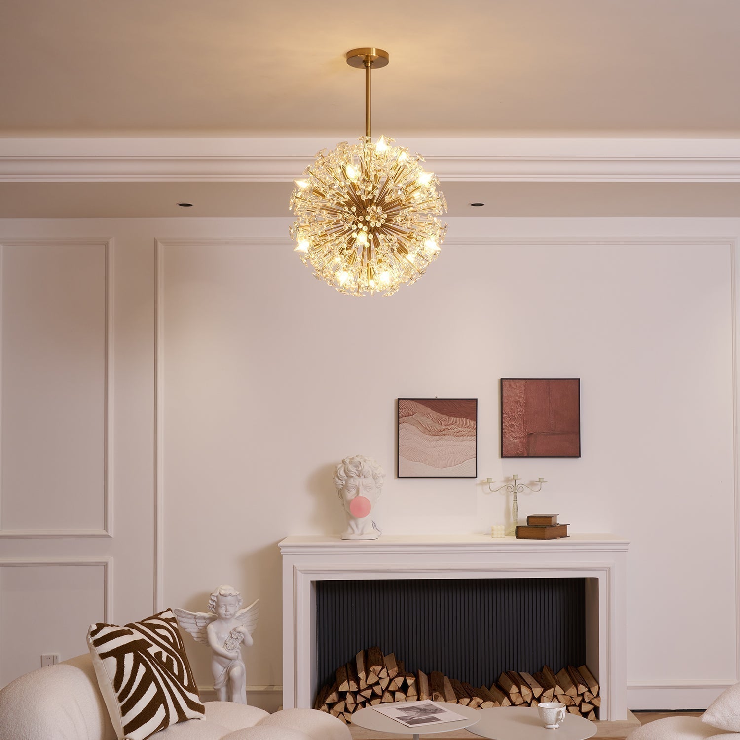 Aurora Lustre de Luxe en Métal Doré