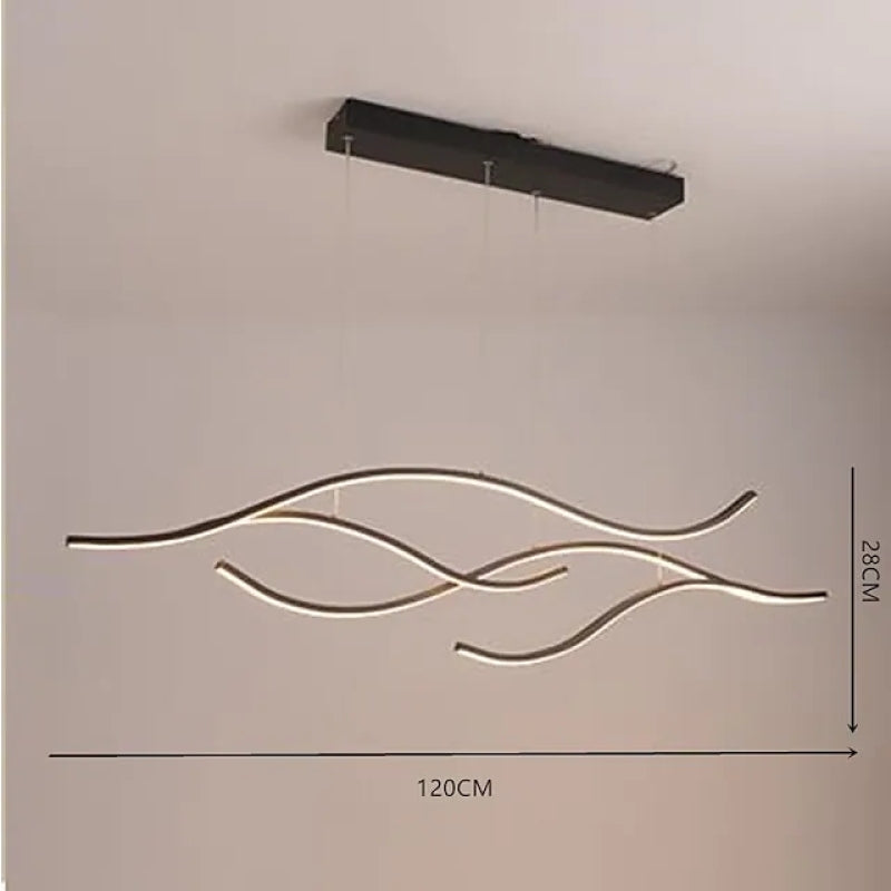 Nayel Luminaires Suspension linéaire. LED Noir/Or. Salon