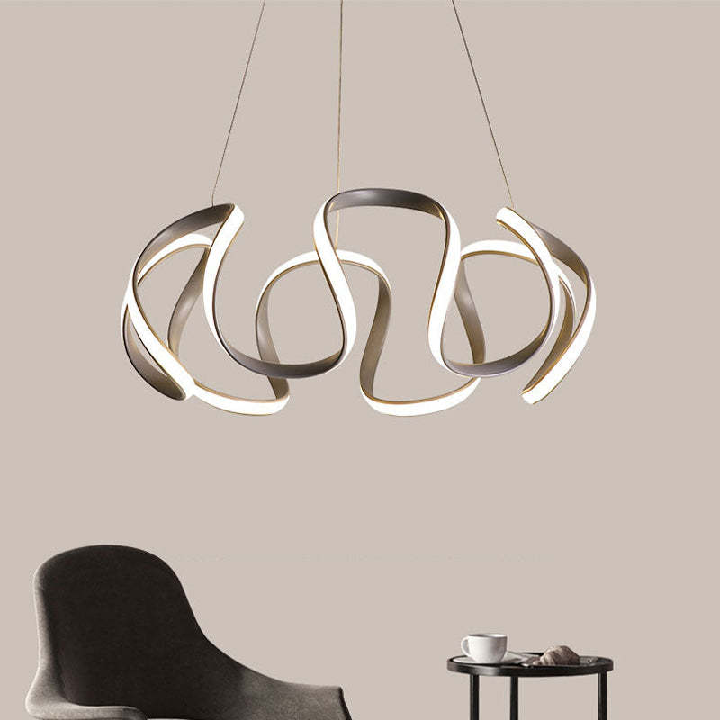 Clyra Suspension Linéaire Moderne Doré/Café/Gris. Salon