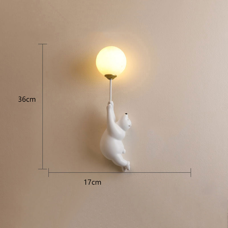Bear Balloon Applique Murale Ours Ballon Moderne Animale. Blanc/Bleu/Rose. Salon