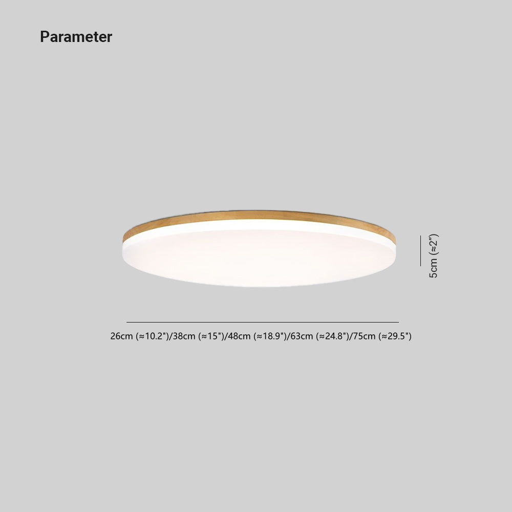 Eilo Plafonnier LED Grande Rond Moderne Bois