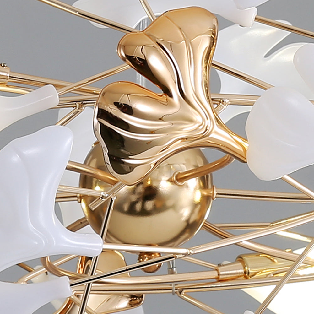 Jarn Suspension Feuille/Multi Moderne Métal/Céramique Doré/Blanc Salon