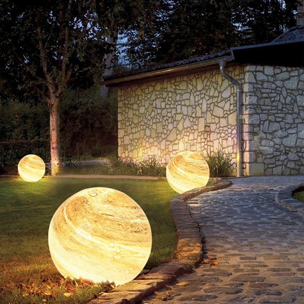 Myrah Lampadaire Boule Moderne Bleu/Curry de Lait Jardin
