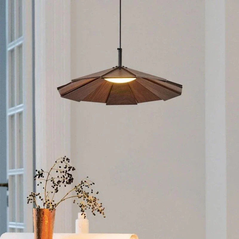 Ritta Vintage LED Suspension Noyer Bois Chambre À Coucher/Bar