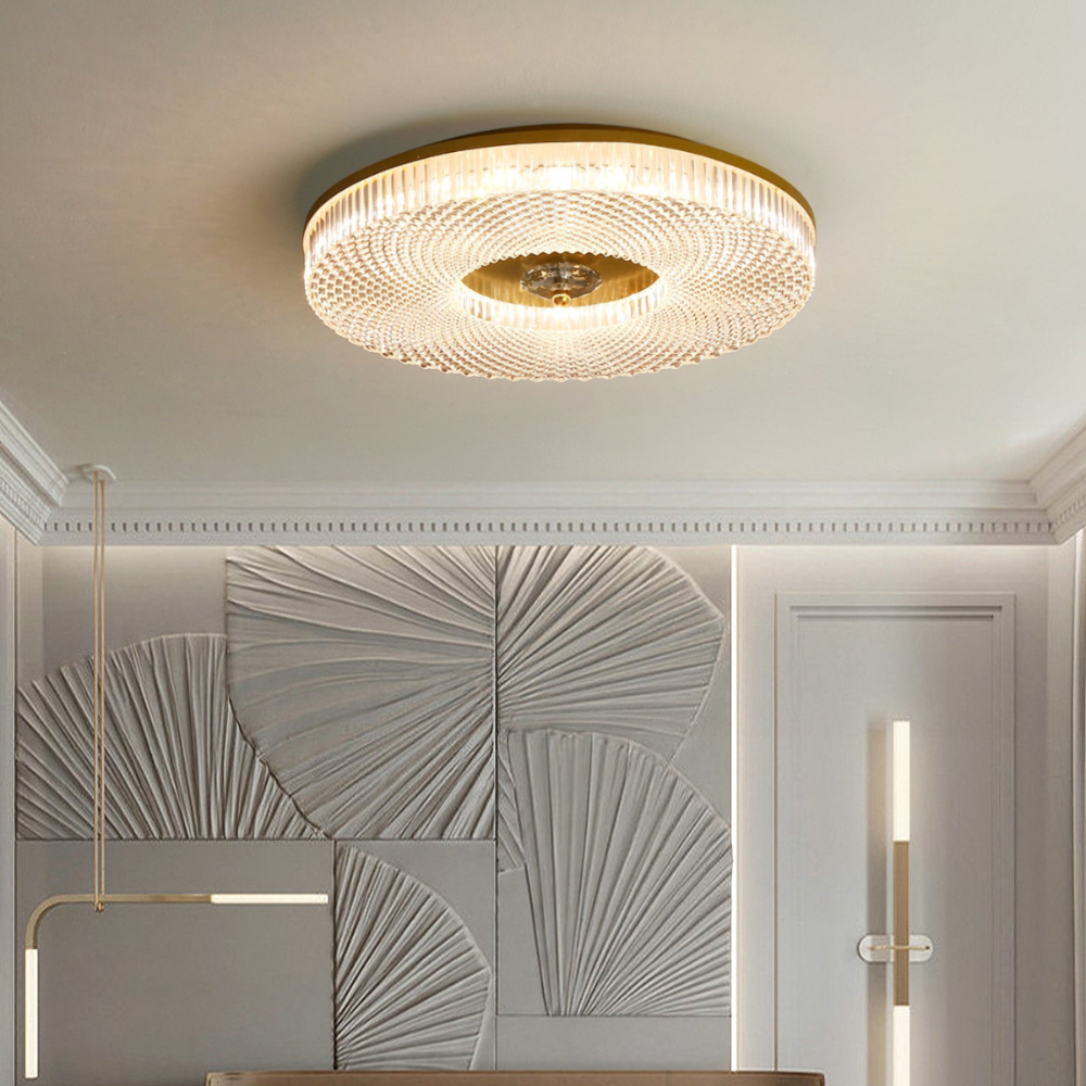 Orb Plafonnier  Moderne Rond LED Blanc/Doré/Noir Chambre à Coucher