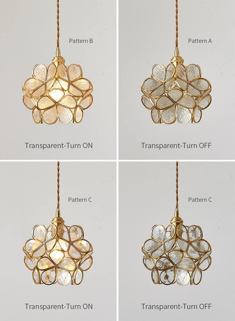 Lustra Suspension en Verre en Forme de Pétale pour Cuisine