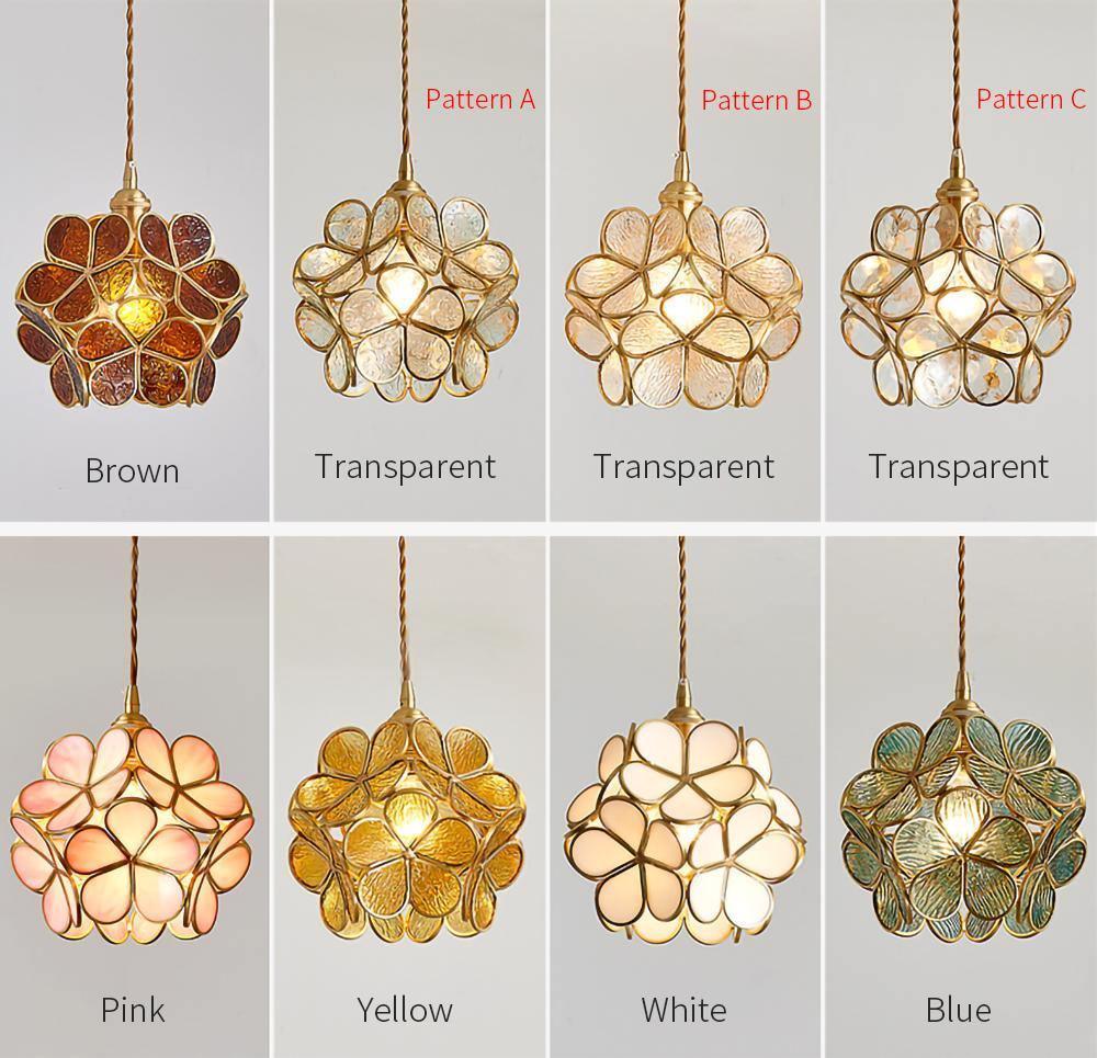 Lustra Suspension en Verre en Forme de Pétale pour Cuisine