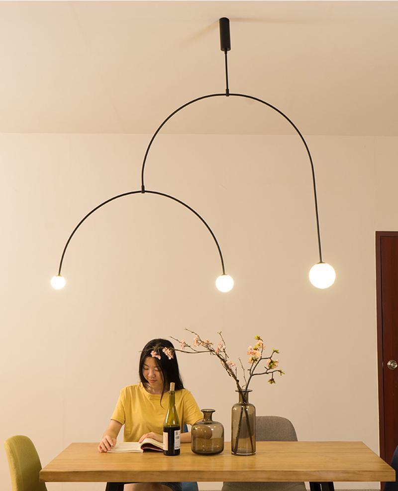 Lustra Lustre Mobile Noir Minimaliste
