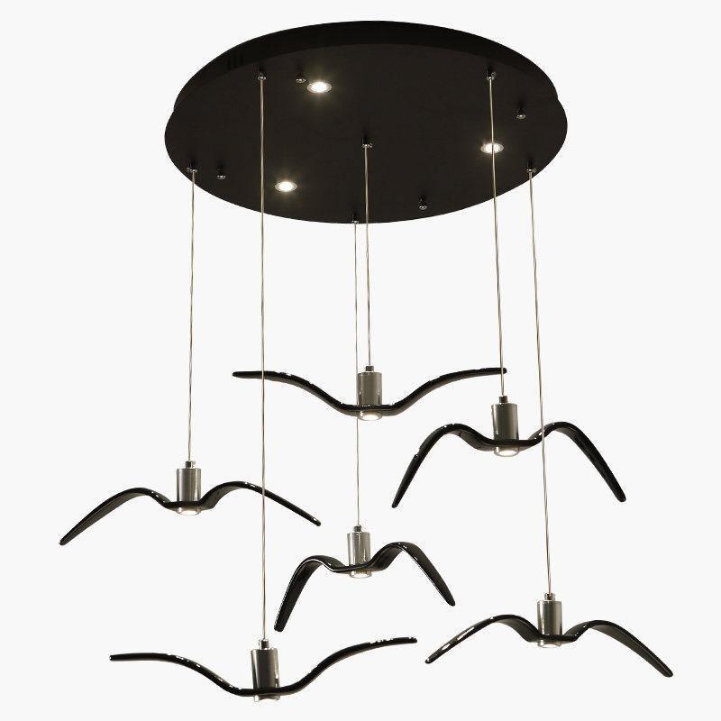 Lustra Suspension Lampe Ailes d'Oiseau pour Salon