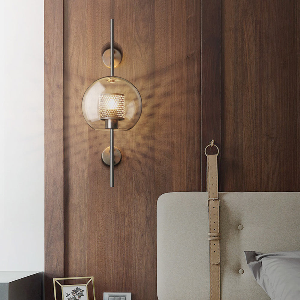 Kiri Applique Murale Globe Vintage  Cuivre/Argent. Salle de Bain