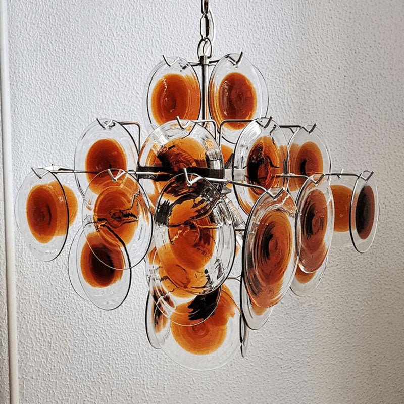 Aurora Lustre Verre Murano Disque Mi-Siècle