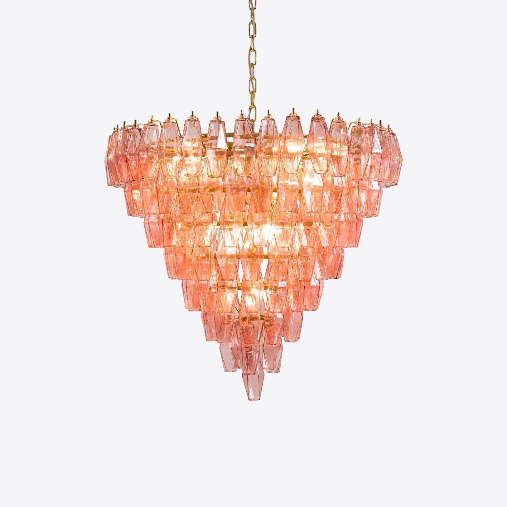 Aurora Lustre Rose Facetté Verre Superposé Vintage