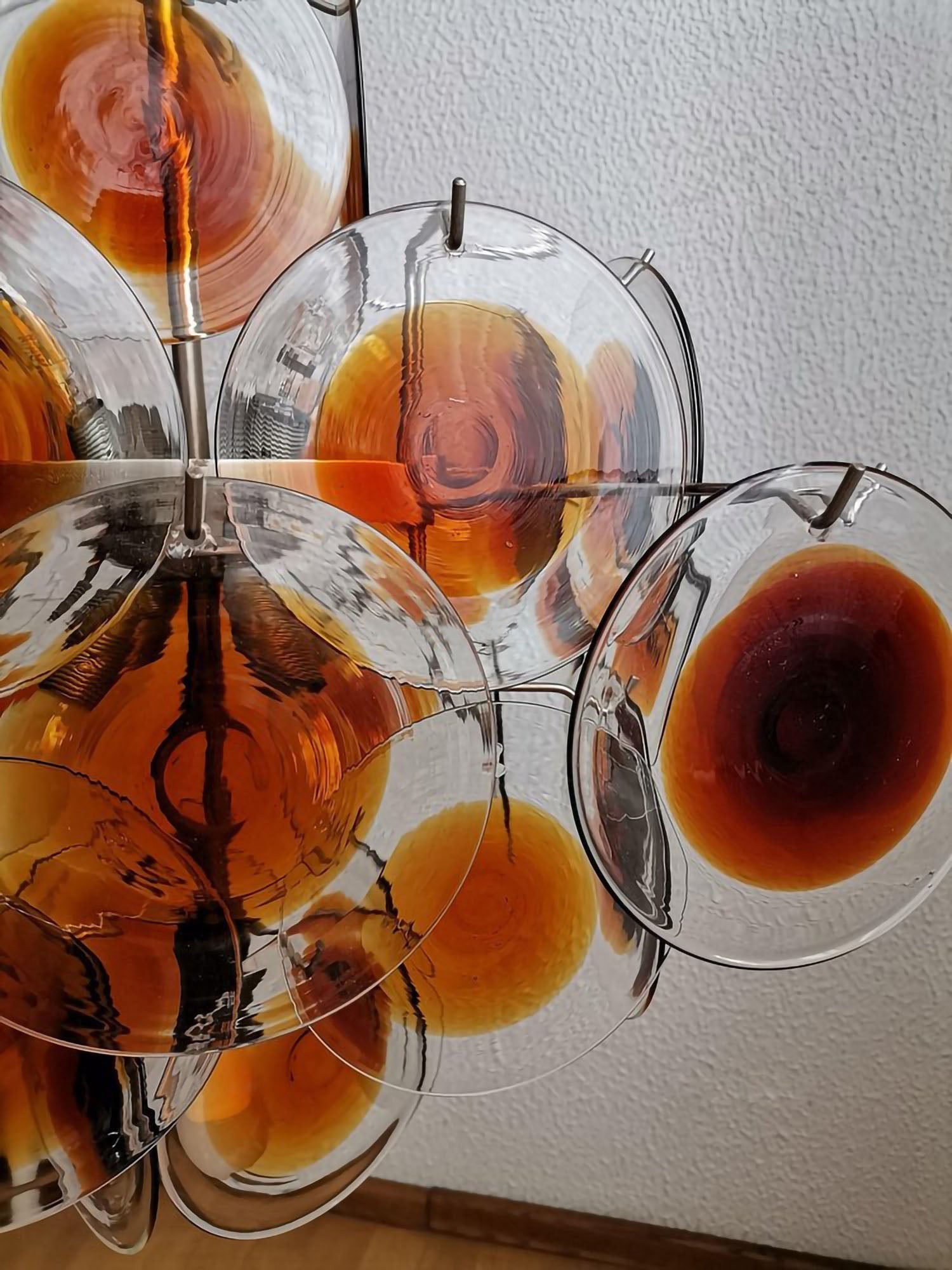 Aurora Lustre Verre Murano Disque Mi-Siècle