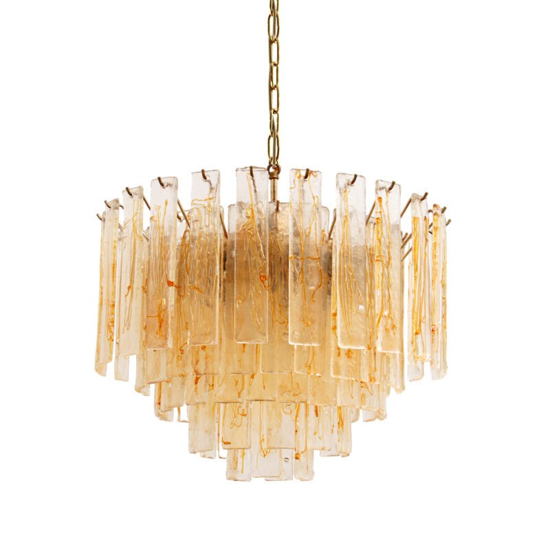 Aurora Lustre Doré Ambre Verre Superposé Géométrique Luxe