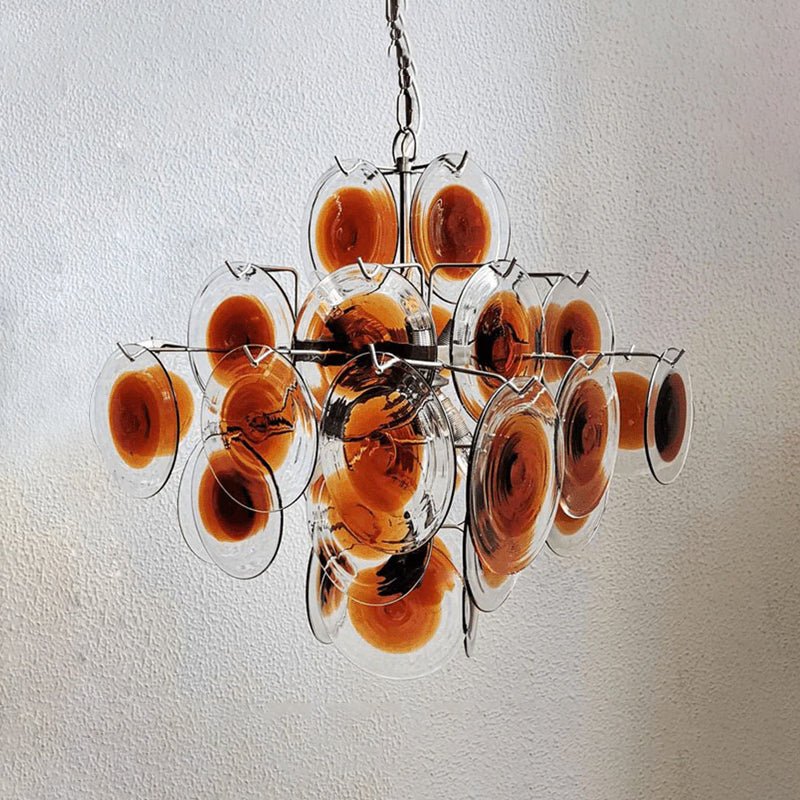 Aurora Lustre Verre Murano Disque Mi-Siècle