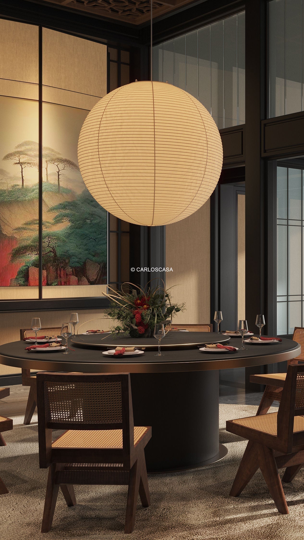 Lustra Suspension en Papier pour Salon