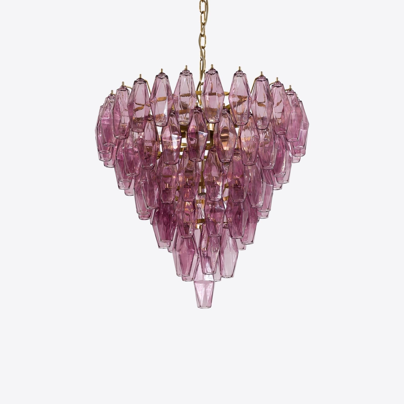 Aurora Lustre Rose Facetté Verre Superposé Vintage