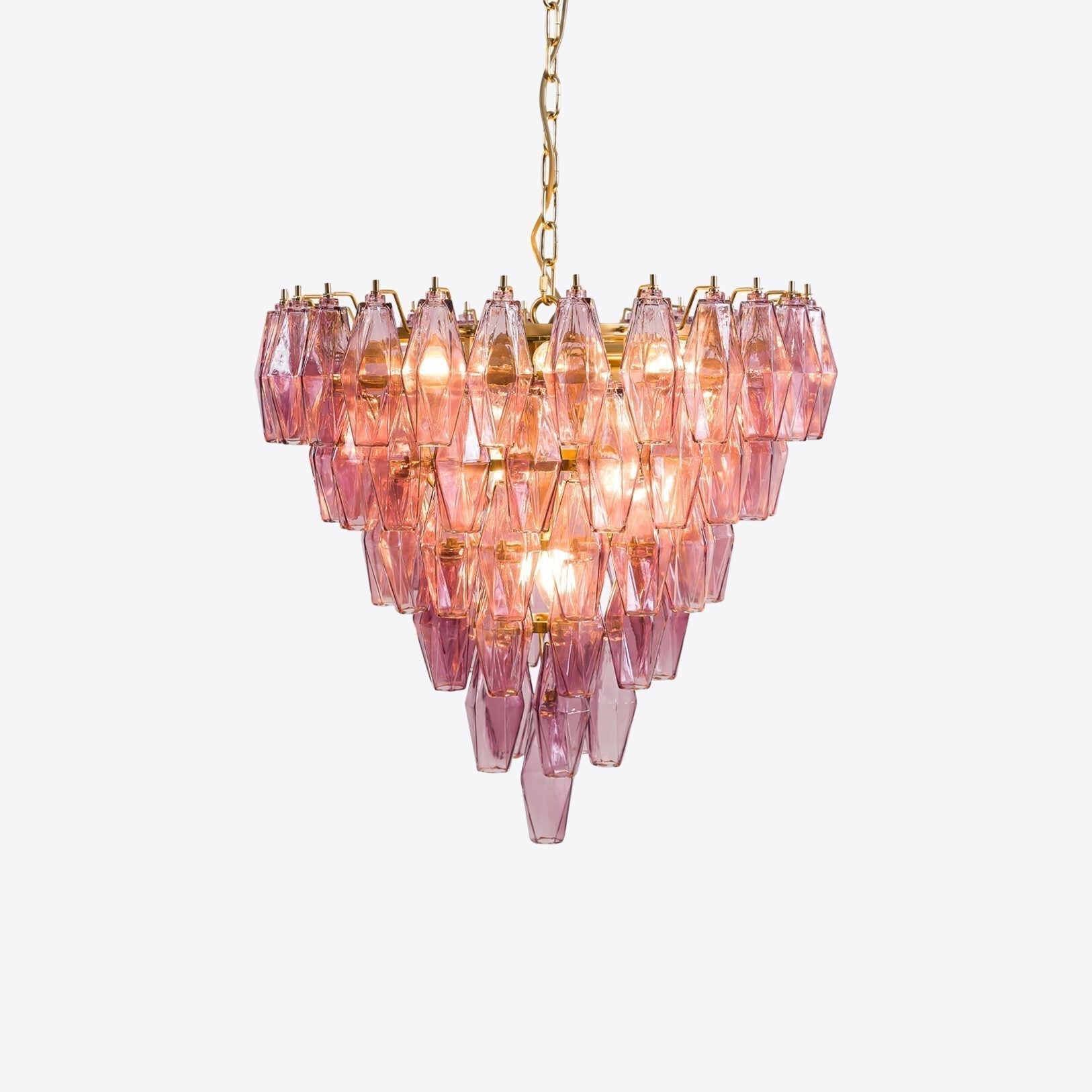 Aurora Lustre Rose Facetté Verre Superposé Vintage