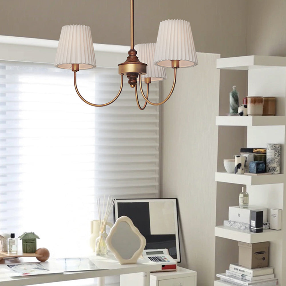 Silva Lustre Vintage, Métal/Tissu, Blanc/Vert, Salle à Manger/Salle à Séjour