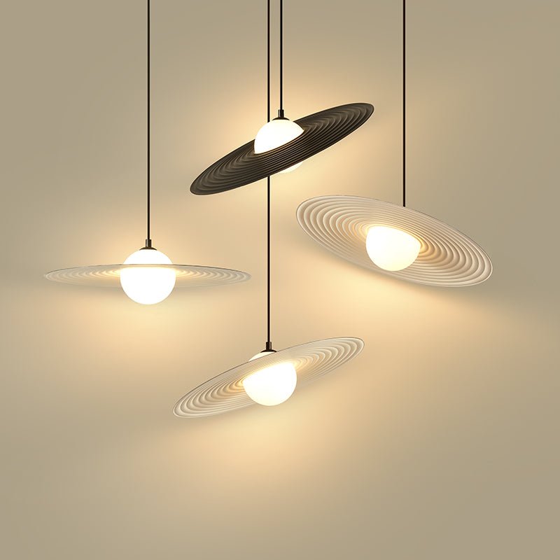 Lustra Suspension en Plaque LED PE Blanche et Noire