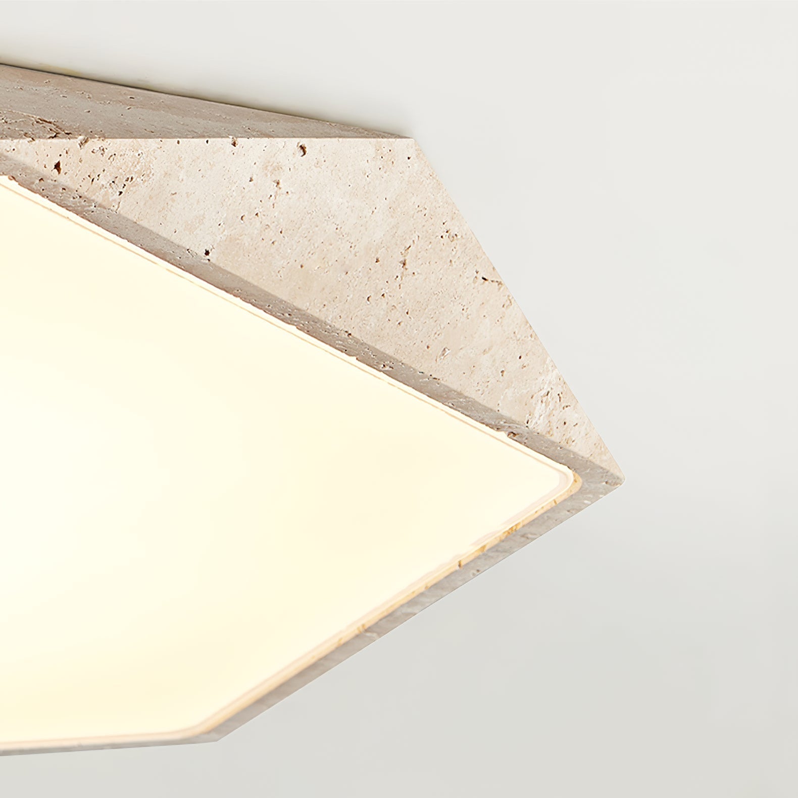 Hexagonal Lumière de Plafond Élégante en Travertin