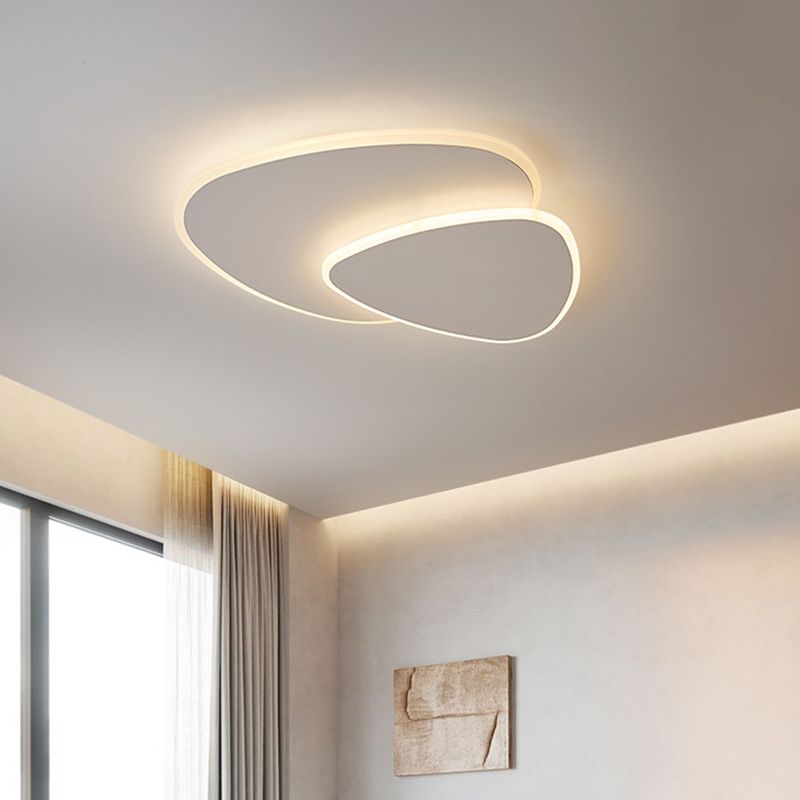 Zeno Plafonnier Triangle Moderne Blanc Salon