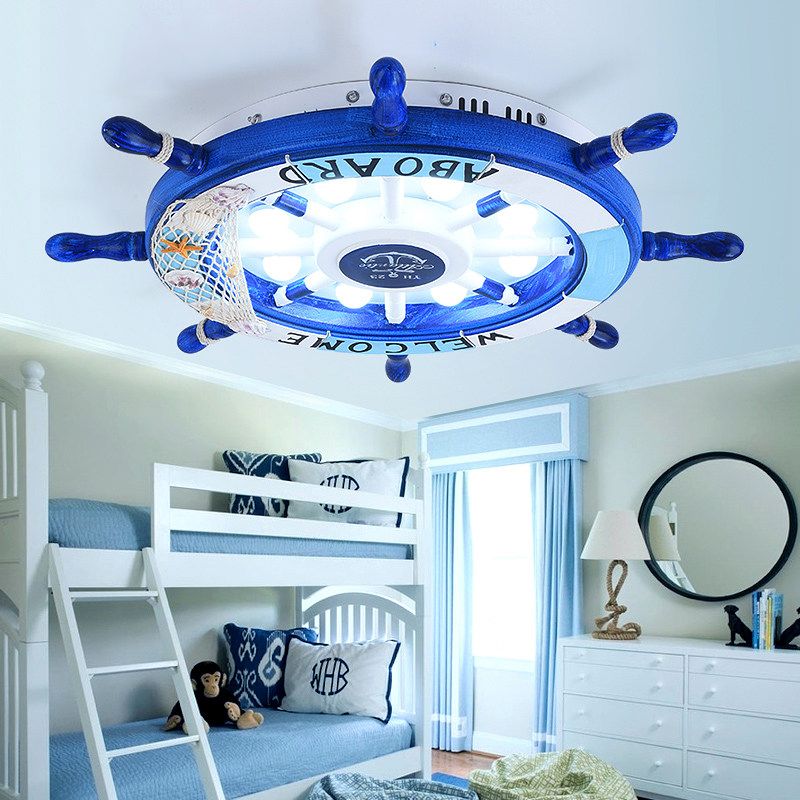 Arisha Moderne LED Plafonnier Blanc/Bleu Métal Salon Chambre à coucher