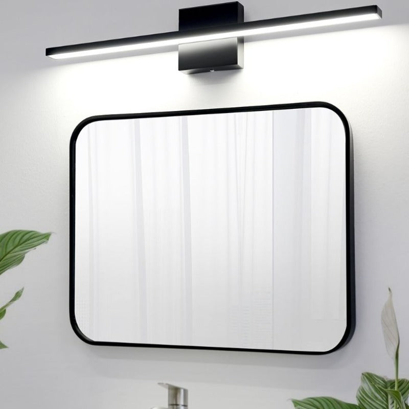 Ray Applique Murale LED Linéaire/Rectangulaire, Métal/Acrylique, Noir/Argent, Salle de Bain