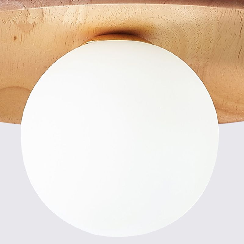 Oaki Plafonnier Bol Moderne. Bois/Verre. Bois/Noyer. Salon