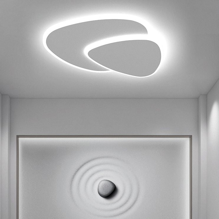Zeno Plafonnier Triangle Moderne Blanc Salon