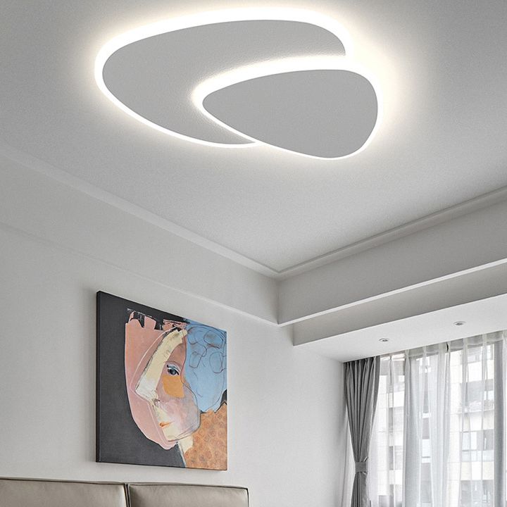 Zeno Plafonnier Triangle Moderne Blanc Salon