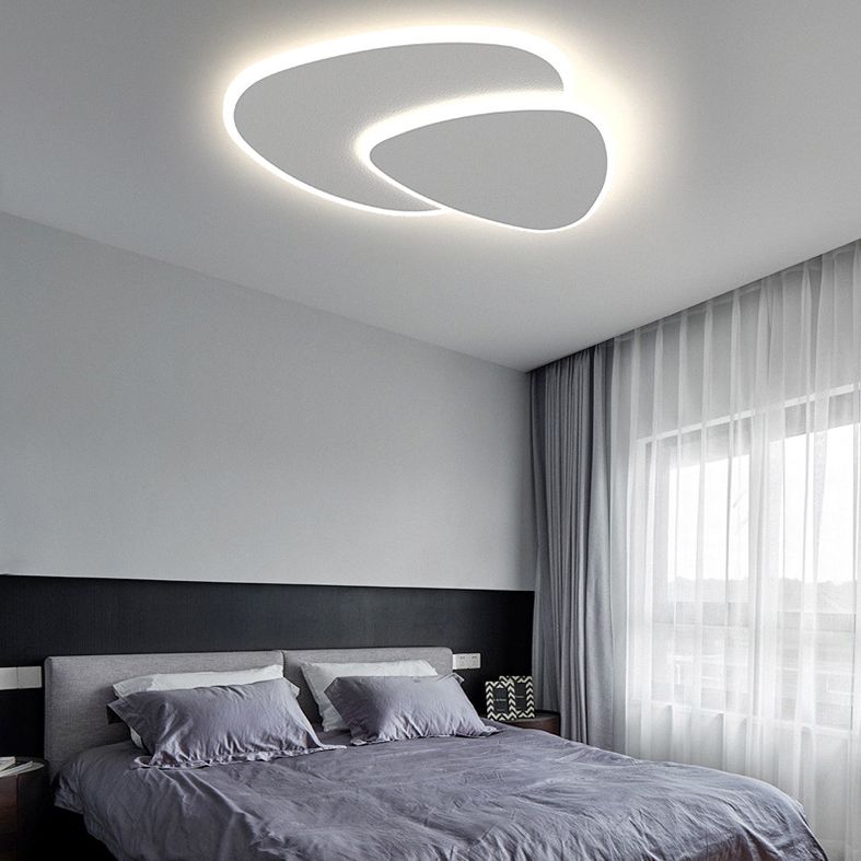 Zeno Plafonnier Triangle Moderne Blanc Salon