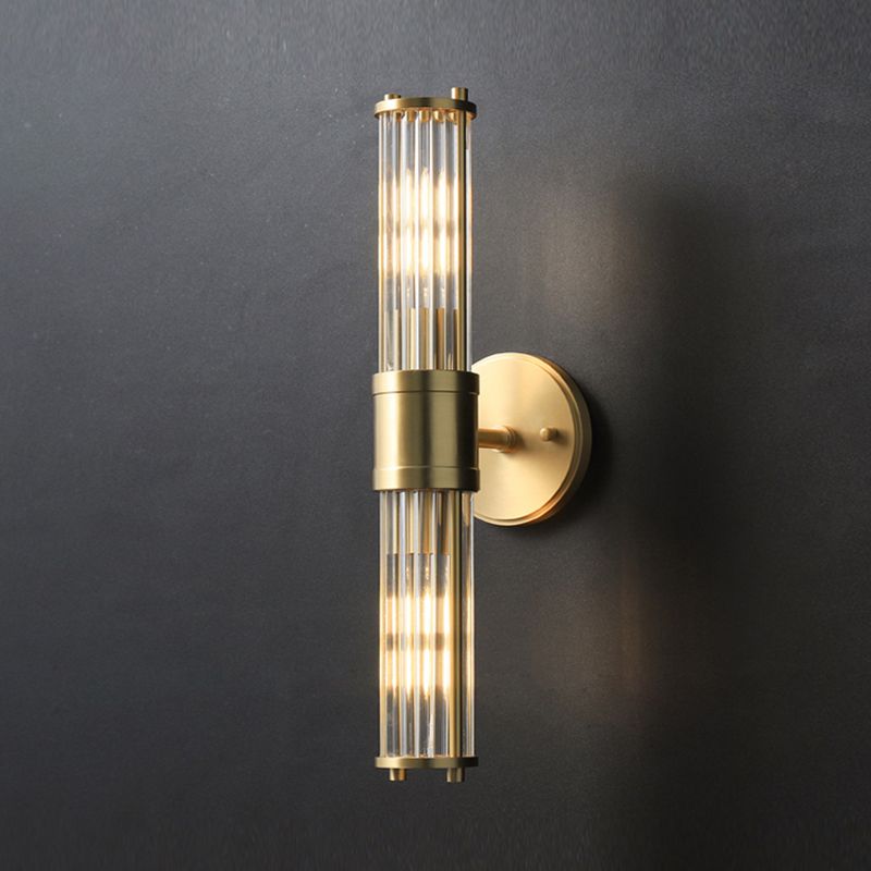 Tyra LED Applique Murale Cylindrique Vintage Métal/Verre Or