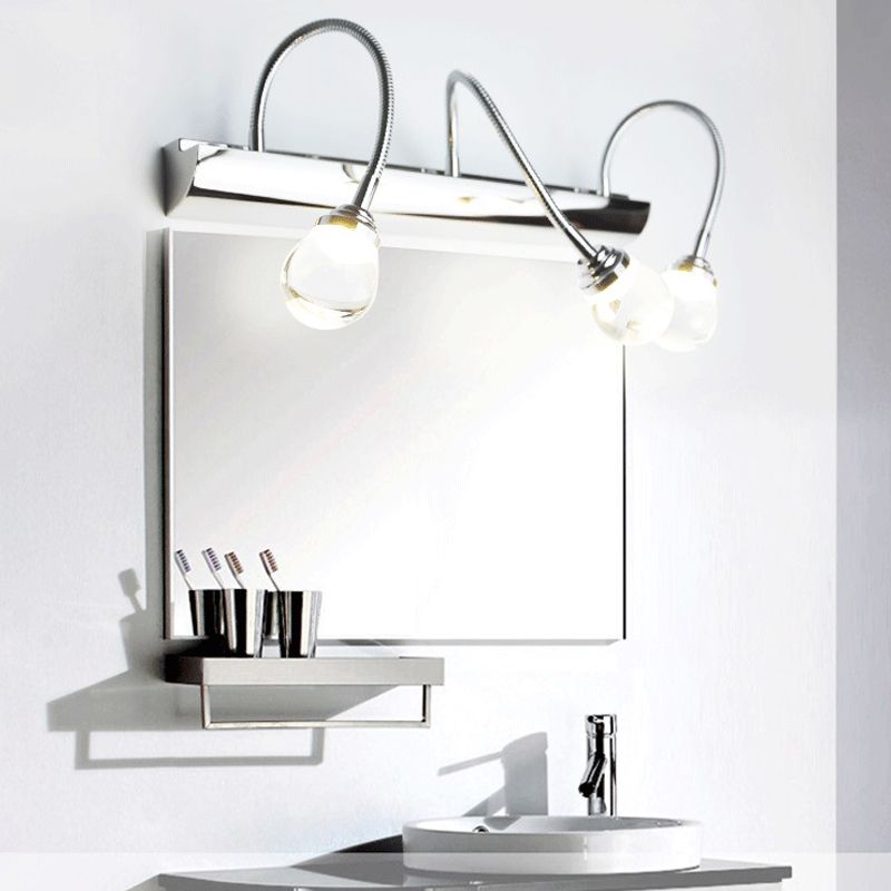 Arisha Applique Murale Miroir Boule Moderne, Métal/Acryliuqe, Argent, Salle de Bain