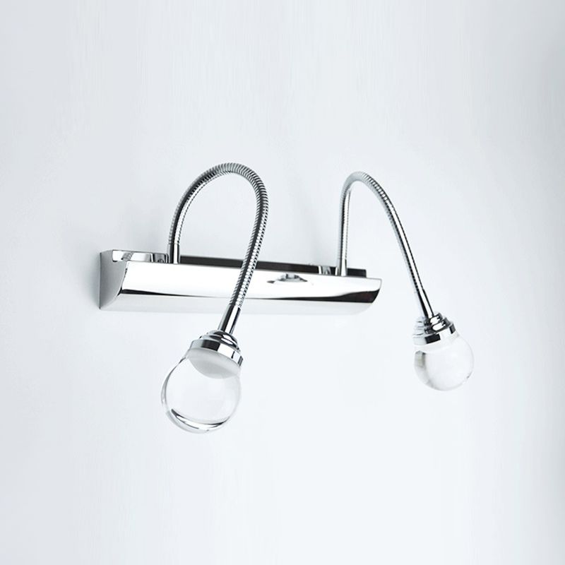 Arisha Applique Murale Miroir Boule Moderne, Métal/Acryliuqe, Argent, Salle de Bain