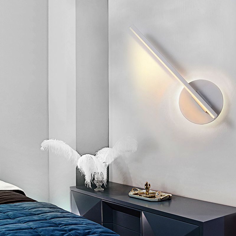 Ray Ronde LED Applique Murale Blanc Noir Acrylique Métal Salon